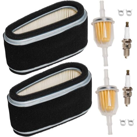 11013-2110 Filtre à air avec préfiltre bougie d'allumage Kit de réglage pour Kawasaki FC400V FC420V 14 HP Kit d'entretien du moteur de tondeuse à gazon à 4 temps (lot de 2) (1/5)