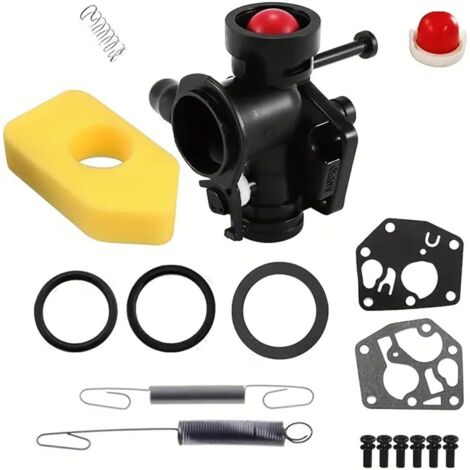 Kit carburateur pour tondeuse à gazon Briggs & Stratton 499809 498809A 494406 et filtre à air 698369 Ressort de régulateur 691859 692211 Membrane 795083 495770 (1/5)