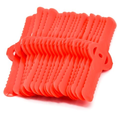 20 pièces Lames en plastique pour Débroussailleuses, 139 mm Lames de Rasoir pour Lawn Mower, Pièces détachées pour Remplacement de Tronçonneuse Sans Fil (Rouge) (1/5)