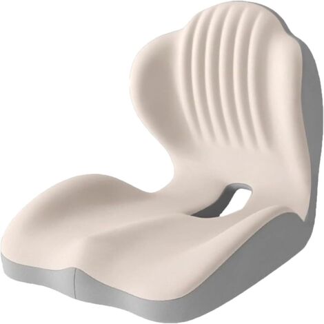 Coussin de Soutien Lombaire et siège Ergonomique, Coussin en Mousse mémoire 2 en 1 avec Conception Creuse Coccyx pour Chaise de Bureau, siège de Voiture, Utilisation à la Maison (Kaki) (1/5)