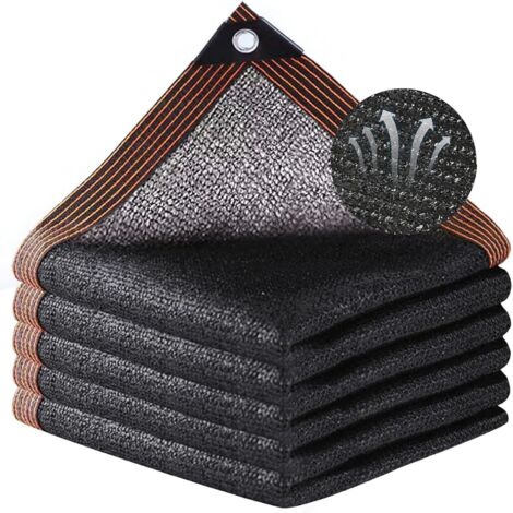 Filet D'Ombrage, Filet Protection Solaire 95% UV Tissu D'Ombrage, Toile d'ombrage de Serres Coupe-Ventpour La Couverture VéGéTale/Serre/Jardin/Pergola (Noir 6-PIN 80%, 5x6m) (1/5)