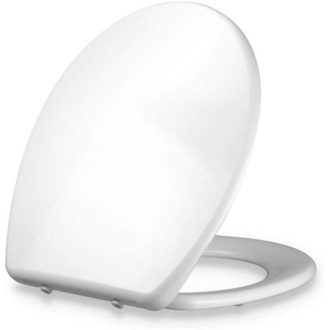 Abattant WC frein de chute 44 cm x 37 cm – Urée-formaldéhyde antibactérien – Charge jusqu'à 150 kg – Installation simple avec boulons à expansion (1/5)