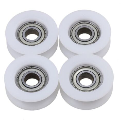 Lot de 4 poulies de guidage à roulement à gorge en U 6 x 24 x 9 mm (1/2)