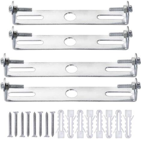 Pack de 4 supports d'éclairage en acier au carbone – Rosace plafond universelle – Fixation robuste avec vis et écrous (1/5)