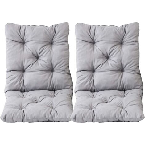 Ambientehome Lot de 2 Coussins Haut Dossier HANKO pour Fauteuil de Jardin, Coton, ca. 98 x 50 x 8 cm, Ton Gris Clair, 2 Unité 1