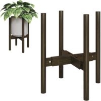 Support de plantes réglable en bois du milieu du siècle - Cache pot sur pied moderne pour pot de fleurs - Tabouret plante et piédestal pour plantes pour intérieur et extérieur