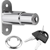 Serrure de Placard à Cylindre de Pression pour Porte Coulissante, Serrure à Boulon avec Cylindre Différent, pour Vitrines et Armoires, Inclut Clé (Diamètre du Cylindre: 19 mm)
