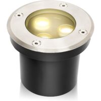 Spots à encastrer au sol à LED, spots au sol ronds, passables, étanches IP67, lumière au sol blanc chaud pour l'éclairage du jardin et l'éclairage des allées