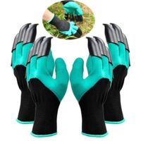 Gants de Jardin avec Griffes, 2 Paires Gants Jardinage, Gant Jardinage Femme, Gants de Jardinage Imperméables avec 8 Griffes, pour Gants d'outillage Ménager et de Jardin