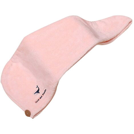 Serviettes en microfibre pour cheveux, turbans pour cheveux, ultra absorbantes - rose (1/5)