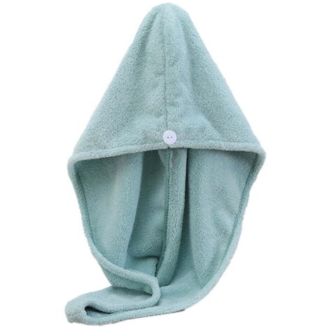 Serviette en microfibre pour cheveux bouclés à séchage rapide pour femmes, cheveux mouillés - vert