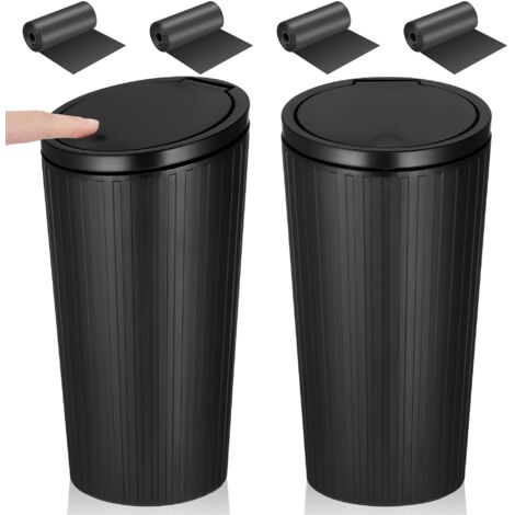 Lot de 2 Poubelles de Voiture avec Couvercle, Mini Poubelle Voiture Porte Gobelet, Étanches et Anti-odeurs avec 4 Rouleaux de Sacs Poubelles, Petites Poubelles de Voiture pour Voiture, Maison (1/5)