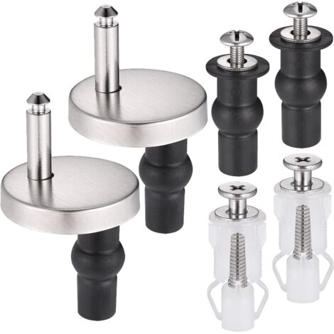 2Pcs Fixation Abattant WC,Fixation Cuvette WC,Charnières Siège de Toilette Universelles à Dégagement Rapide,Kit de Fixation Abattant Wc Toilette Siège en Acier Inoxydable avec Vis