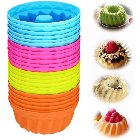 JEXNOVASHOP-Lot De 8 Mini Moules à Kouglof En Silicone - 10 Cm Reutilisables Pour Gateaux Gelees Beignets