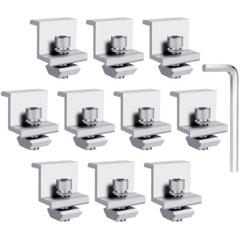 Supports de Pince de Bord de Panneau Solaire, Fixation de Panneau Solaire pour Panneau Solaire, pour Hauteur de Module 30-45MM (10Pcs 30MM) (1/5)