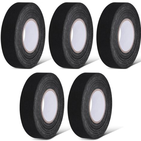 5pcs Rubans pour Faisceau de Câblage Automobile, 19 mm x 15 m Câble Résistant à la Chaleur, Rubans électriques, Ruban Isolant en Tissu d'acétate (1/5)