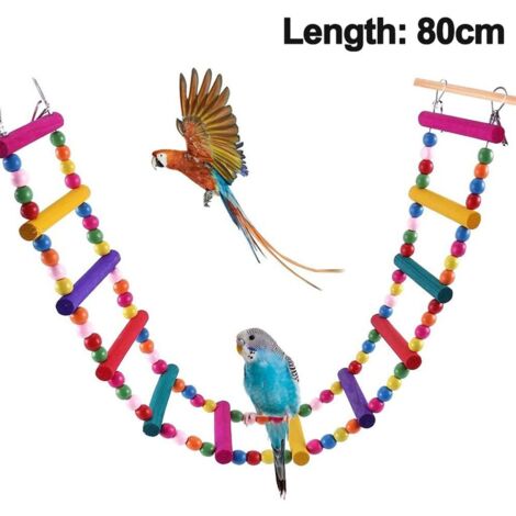 Le chef de l'Oiseau de Jouets en Bois Arc-en-ciel, Pont des Balançoires pour les Perroquets Animal de compagnie Trainning