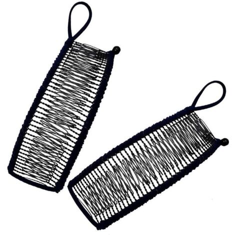 2 Morceaux de Bananes Pinces à cheveux Bananenspange Haarklammer Stretch Bananenkamm Clips Queue de cheval Support Extensible Steckkamm Barrette pour les Cheveux Bouclés Cheveux (1/4)