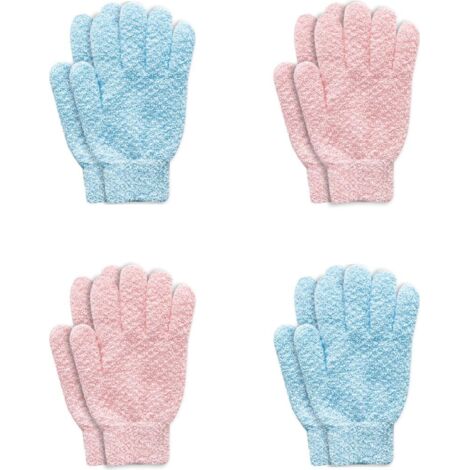 4 Paires De Gant De Gommage Exfoliating Gloves Gant Exfoliant Corps, Produits Pour Le Bain De Massage Gant Double Face Badehandschuhe Duschhandschuh