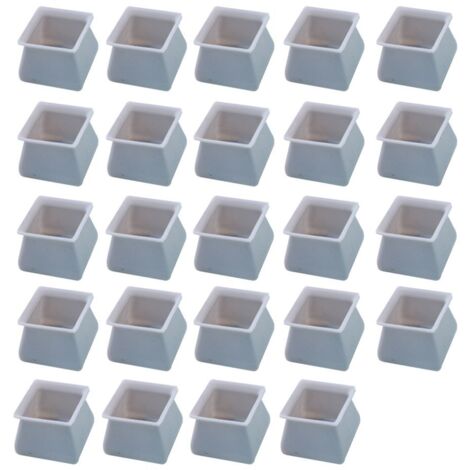 Stuhlbeinkappen, patins en Feutre pour des Chaises, des Caches de protection pour les Pieds de chaise pour Protéger le sol contre les Rayures et le Bruit, 24 Pièces(Silikonquadrat,Gris)