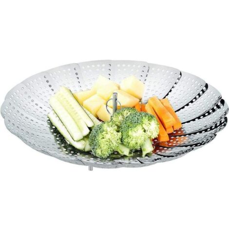 Cuit-Vapeur En Acier Inoxydable 316 - Marmite à Vapeur Pour Légumes, Pains, Œufs, Fruits De Mer - Avec Tissu Silicone - Cuisine Saine