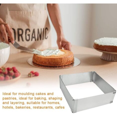 Backrahmen rectangulaire réglable –acier Inoxydable Plat à four rectangulaire, Moule à gâteau rectangulaire pour la Cuisson et pour la Préparation de Schichttorten