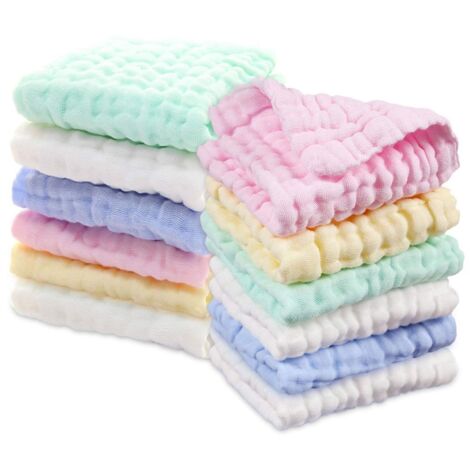 6pcs Bébé Gants de toilette, Serviettes de bain Bébé/Doux Bébé nouveau-né les tissus du visage