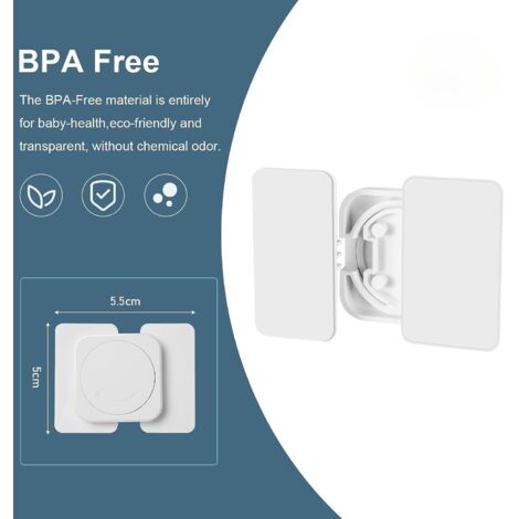 Verrou Cuisine Sécurisé Verrou Réfrigérateur Autocollant - Sécurité Enfants Et Adultes - Compatible Portes Verre Et Métal - Installation Facile Sécurité Porte Frigo