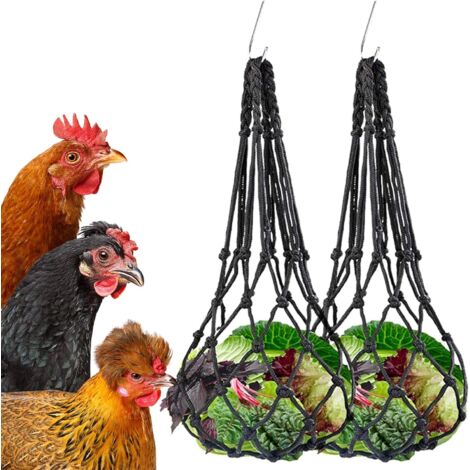 Lot de 2 filets d’alimentation pour oiseaux, fruits et légumes, nylon résistant (1/4)