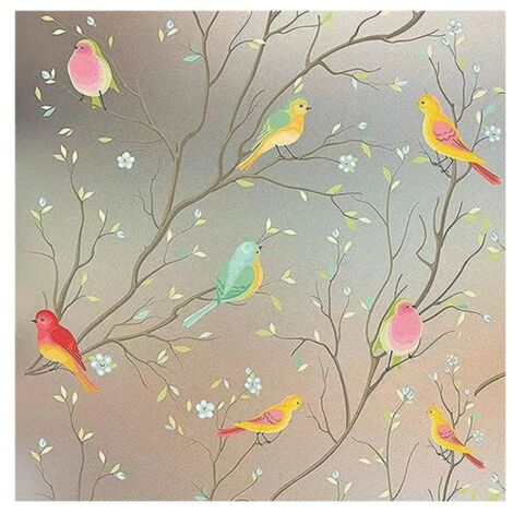 Film décoratif pour vitres effet vitrail coloré, statique sans colle, anti-UV – 45 × 200 cm (1/5)