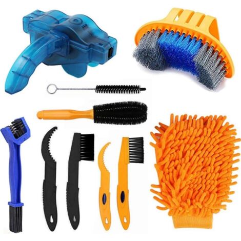 Kit de nettoyage pour vélo, ensemble de 10 outils pour chaîne, pignons et cadre (1/5)
