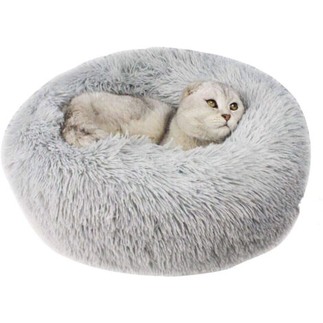 Panier rond doux et moelleux pour chat, coussin d’hiver confortable, 50 cm