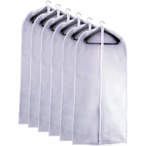Lot de 10 housses de vêtements zippées, protection intégrale respirante, 60 × 100 cm