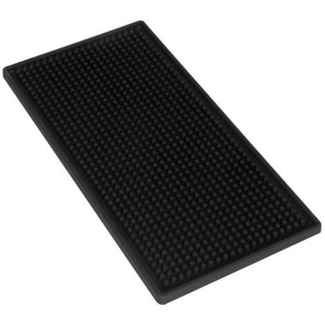 Tapis de séchage en silicone noir pour bar et cuisine, antidérapant, 45 × 30 cm