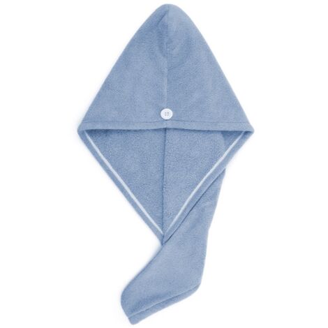 Lot de 3 bandeaux cheveux en microfibre, serviettes séchage cheveux, coloris bleu (1/4)