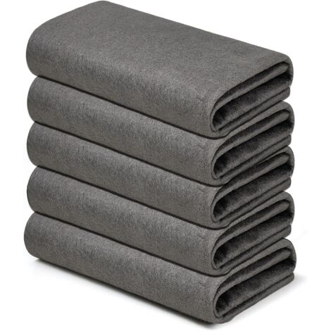 Lot de 5 chiffons de nettoyage épais réutilisables, format 30 × 40 cm