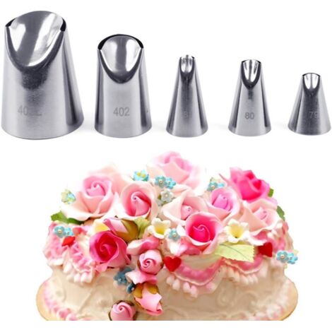 Lot de 5 douilles à pâtisserie pour décoration de gâteaux et desserts (1/5)