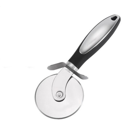 Lot de 2 coupe-pizzas en acier inoxydable avec manche miroir, avec boîte blanche (1/5)