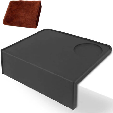 Tapis de tassage pour café en silicone, coloris noir pour plan de travail (1/5)