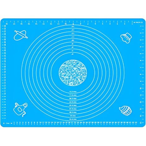 Tapis de pâtisserie en silicone, coloris bleu, format 70 × 50 cm (1/5)