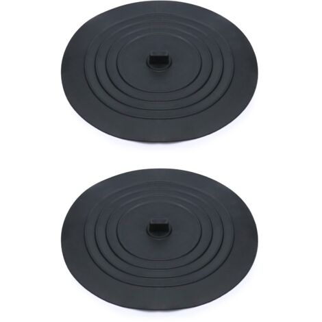 Lot De 2 Bouchons De Vidange en Silicone, Bouchons D'évier, Bouchon Baignoire, 15 cm, pour Évier De Cuisine, Baignoire, Noir