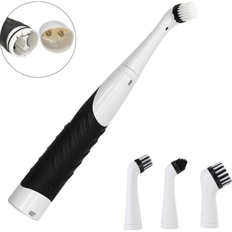 Électrique Oberflächenbürste sans fil, à piles, plusieurs accessoires,Nettoyage de la Cuisine, salle de Bains,Blanc