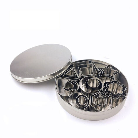 Lot de 24 emporte-pièces en acier inoxydable, formes hexagonales, accessoires pâtisserie et biscuits