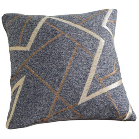 Lot de 2 housses de coussin en chenille, gris foncé, 45 × 45 cm, modèle rayé