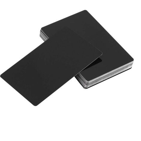 carte alu a graver Cartes de visite - 50Pcs Carte de visite en métal Blancs impressionnants Marque de visite gravée au Cartes de visite nominatives en métal (Couleur : Black)