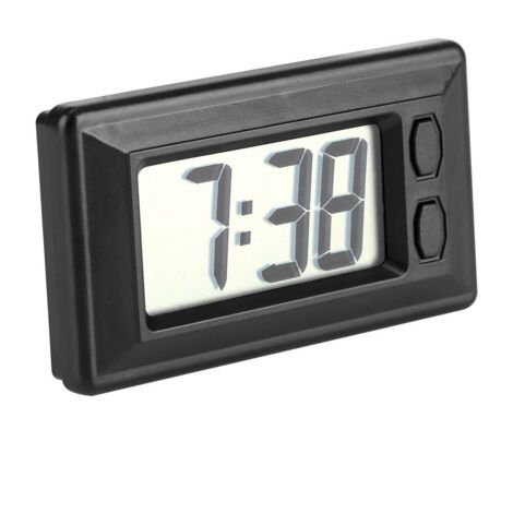 Horloge Numérique Électronique, Ultra-Mince Horloge Voiture Tableau de Bord LCD Réveil Numérique de Voyage Sur les Tableaux de Bord de Voiture, Bureaux, Maison