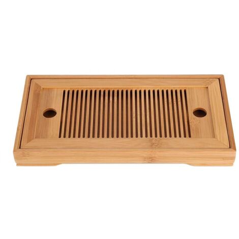 Plateau à thé en bambou - Type de réservoir de table à thé de Kungfu, Chine, Mini table de service pour le salon de thé de Home Office