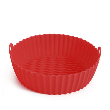 Lot de 2 moules silicone pour friteuse à air, ronds 7,5 pouces, coloris rouge (1/5)