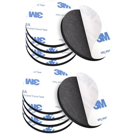 10 Pièces Scratch Autocollant Double Face Extra Fort, Noir Bande Auto-Adhésif Réutilisable Rond 5cm Adhesif Double Face Puissant pour Bricolage/Cadre Photos