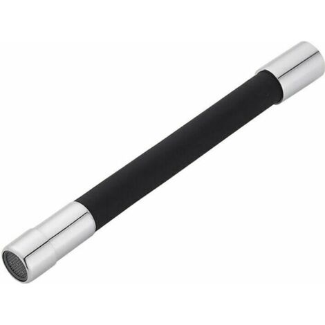 1/2" 360° Robinet Prolongation tête Pivotante Robinet Douchette Schwenkbrause 30cm Noir (1/5)